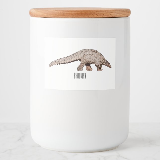 Pangolin cartoon illustration food label (Front)