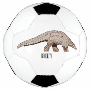 Pangolin cartoon illustration football