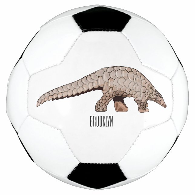 Pangolin cartoon illustration football (Front)