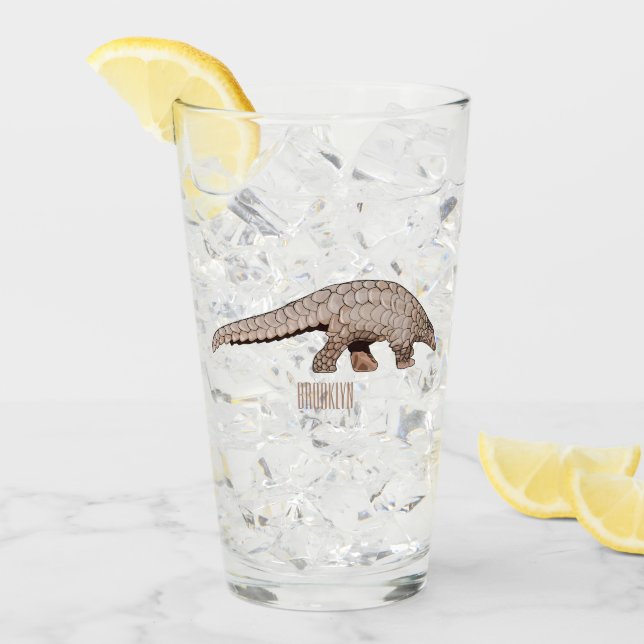 Pangolin cartoon illustration glass (Front Ice)