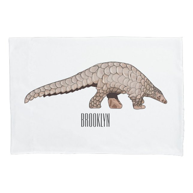 Pangolin cartoon illustration pillowcase (Front)