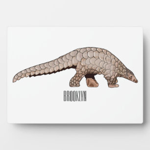 Pangolin cartoon illustration plaque