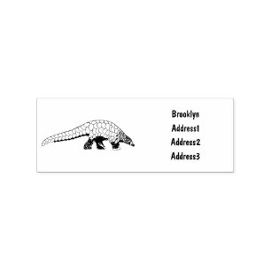 Pangolin cartoon illustration rubber stamp