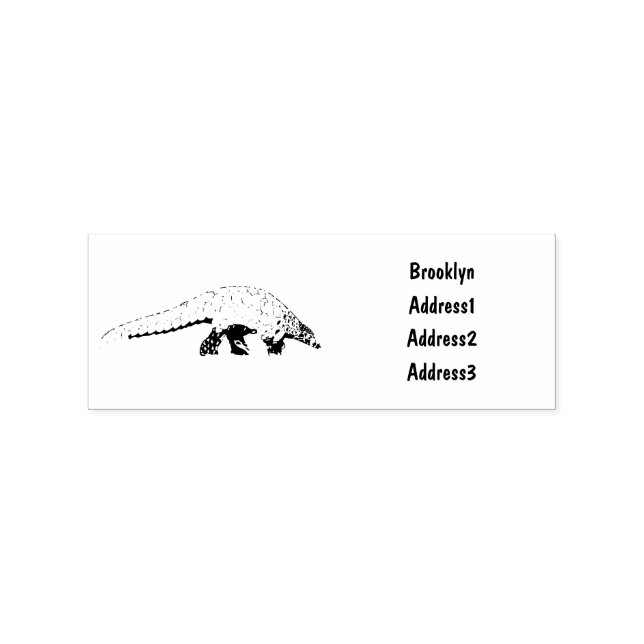 Pangolin cartoon illustration rubber stamp (Imprint)