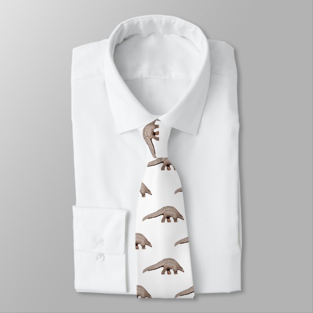 Pangolin cartoon illustration tie (Tied)