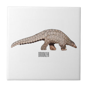 Pangolin cartoon illustration tile