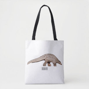 Pangolin cartoon illustration tote bag