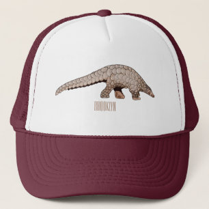 Pangolin cartoon illustration trucker hat