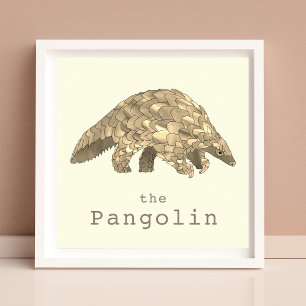 Pangolin Endangered Animal Rights Activism Art Poster