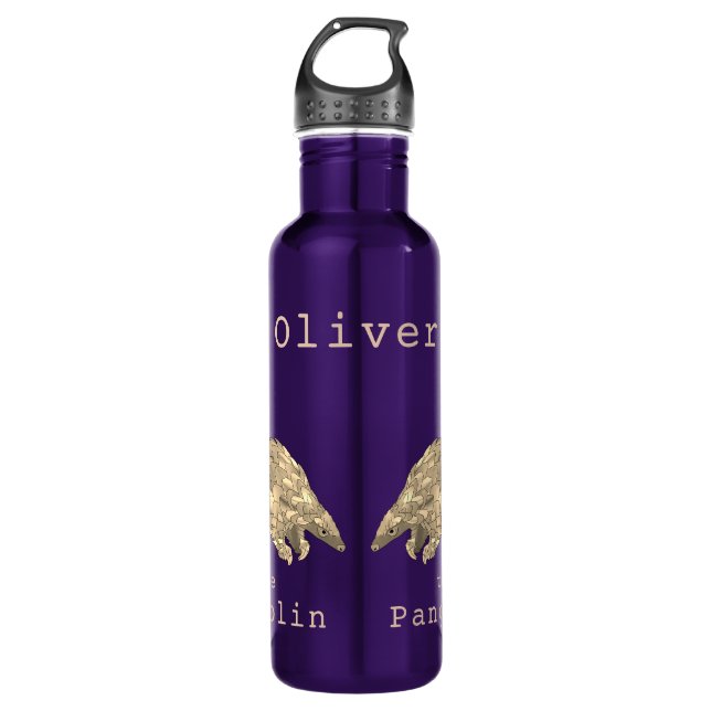 Pangolin Endangered Animal Rights Art Name Oliver  710 Ml Water Bottle (Front)