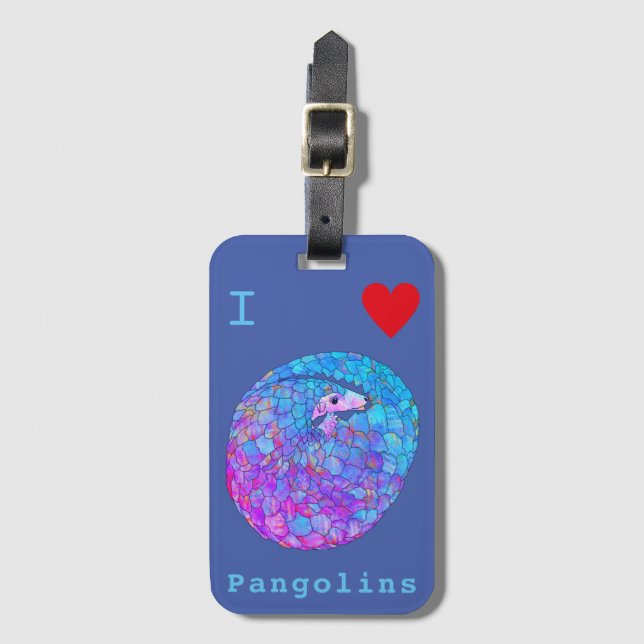 Pangolin Endangered Trafficked Animal Luggage Tag (Front Vertical)