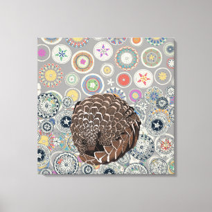 pangolin mandala canvas print