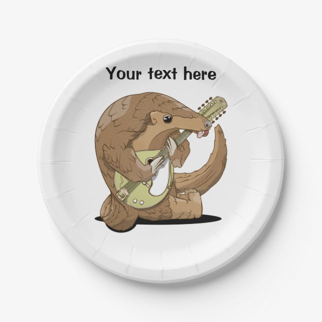 Pangolin Mandolin Paper Plate (Front)