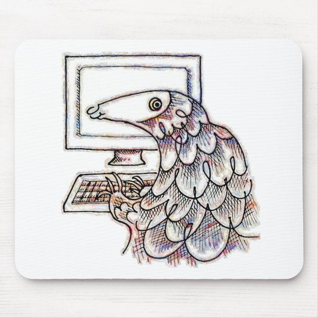 Pangolin on a computer mouse mat (Front)