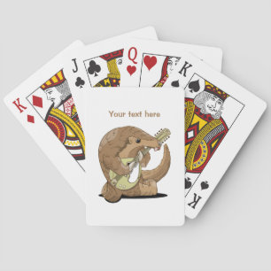 Pangolin playing an mandolin cards