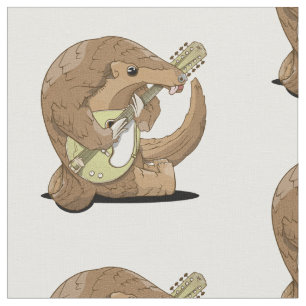 Pangolin playing an mandolin fabric