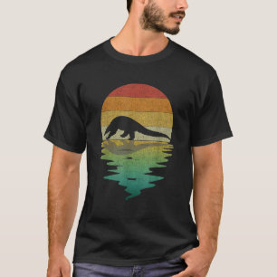 Pangolin Silhouette Sunset Retro Vintage 70s T-Shirt
