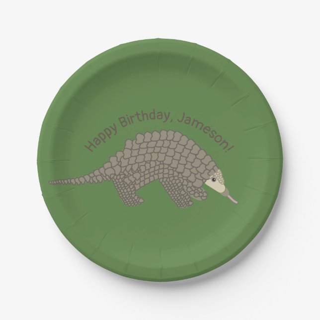 Pangolins Birthday Party Paper Plates (Front)