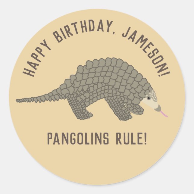 Pangolins Personalised Stickers (Front)
