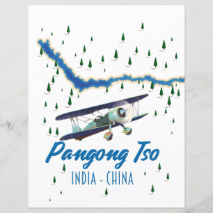 Pangong Tso India China map poster.