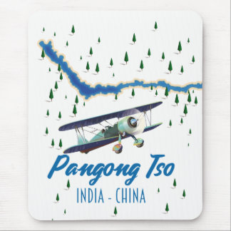 Pangong Tso India China map poster. Mouse Mat