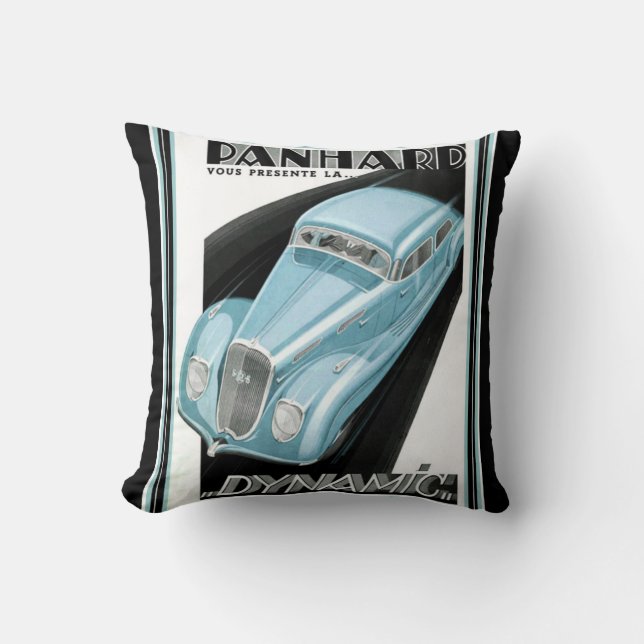 Panhard Dynamic Art Deco Decor Pillow (Front)