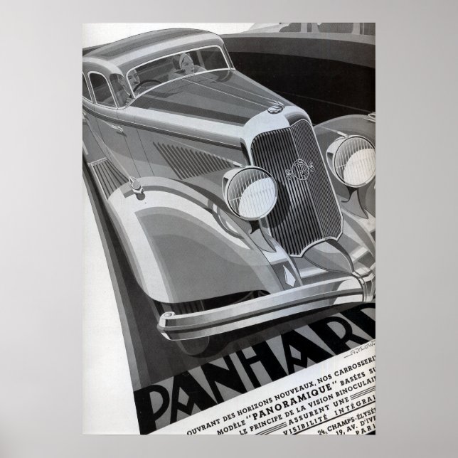Panhard Vintage Car Poster (Front)