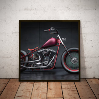 Panhead Bobber Motorcycle Poster