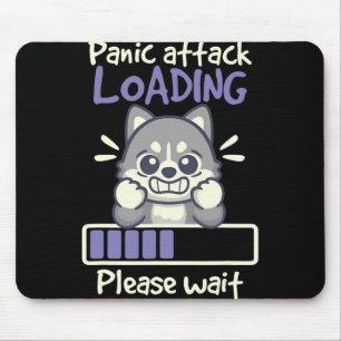 Panic Attack Loading Please Wait Funny Husky Dog Mouse Mat