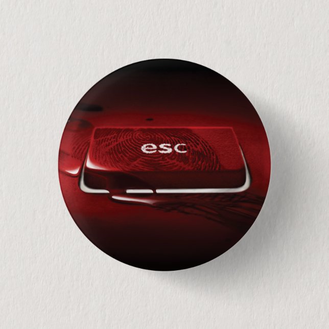 Panic Button Blood-Smear-ESC-Key Badge (Front)