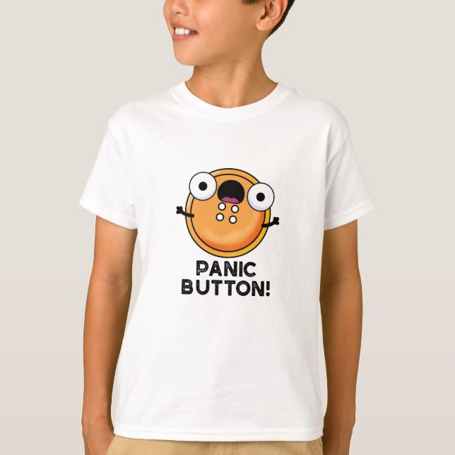 Panic Button Funny Sewing Pun  T-Shirt (Front)