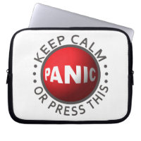 Panic Button laptop sleeve