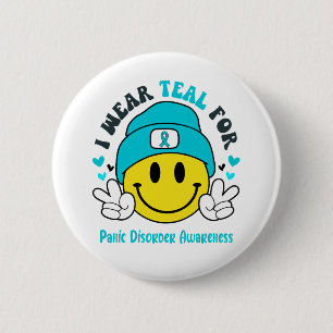 Panic Disorder Awareness Ribbon Support Gifts 6 Cm Round Badge