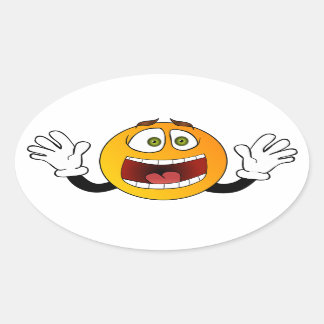 Panic Emoji Oval Sticker