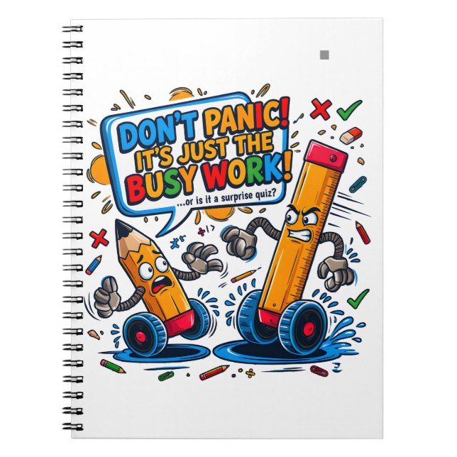 Panic Exam Study Humour Notebook (Front)