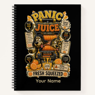 Panic Juice Fresh Squeezed Funny Spreadsheet Notebook