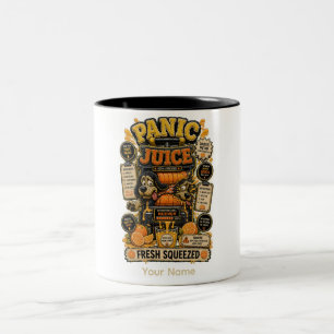 Panic Juice Fresh Squeezed Funny Spreadsheet Two-Tone Coffee Mug