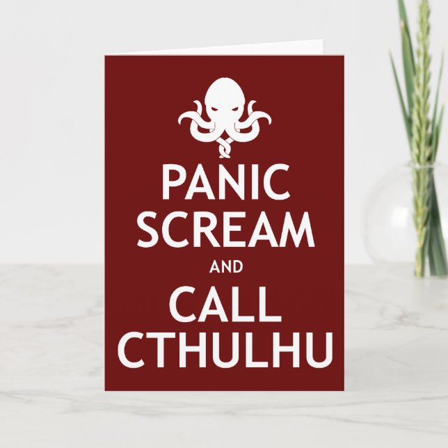 Panic Scream and Call Cthulhu Holiday Card (Front)