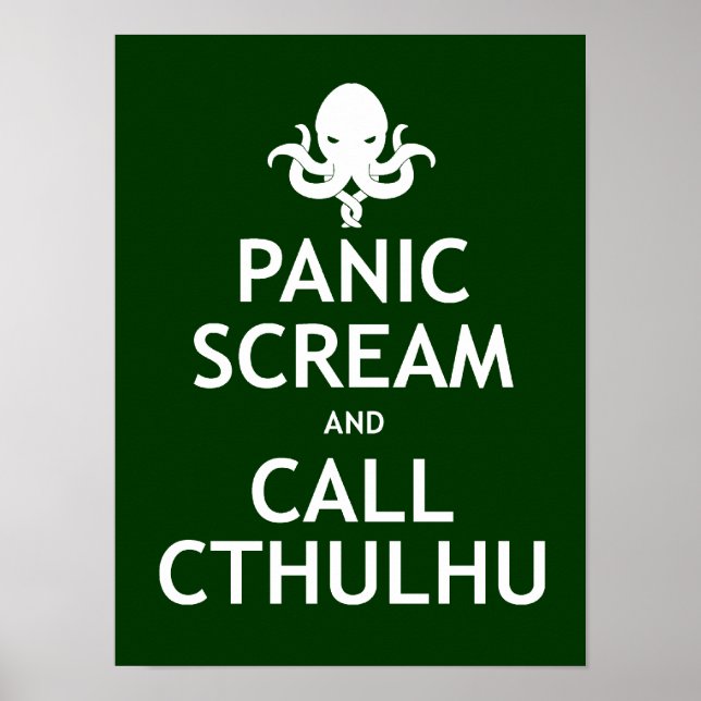 Panic Scream and Call Cthulhu Poster (Front)