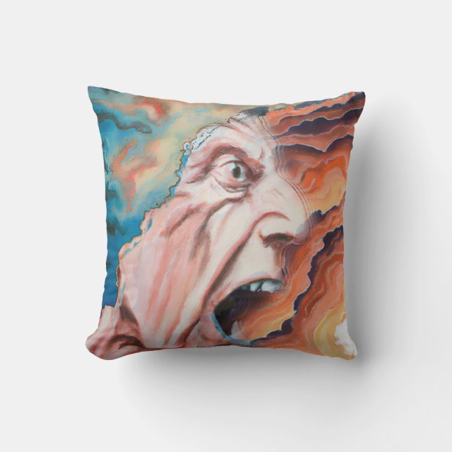 Panic Waves Oil Painting Cushion (Front)