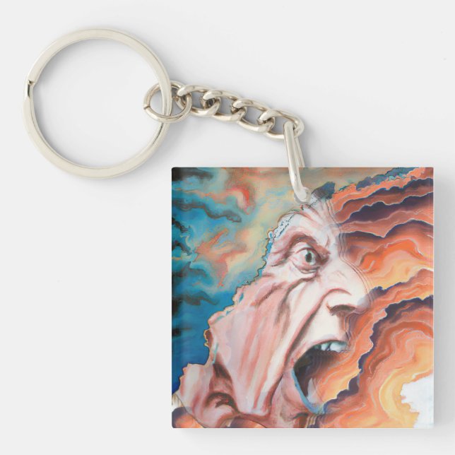 Panic Waves Oil Painting Key Ring (Front)