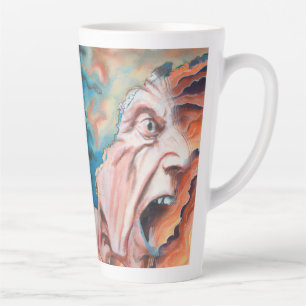 Panic Waves Oil Painting Latte Mug