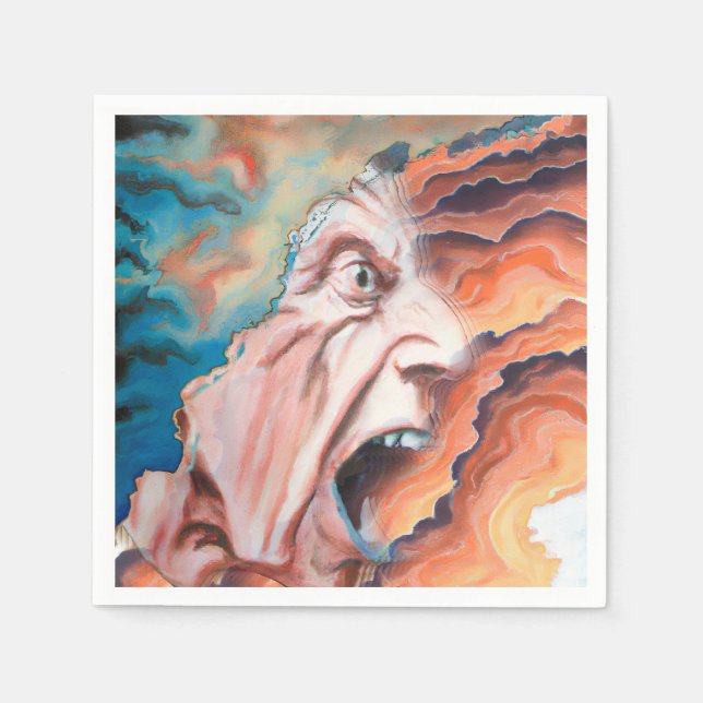 Panic Waves Oil Painting Napkin (Front)