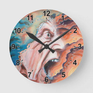 Panic Waves Oil Painting Round Clock
