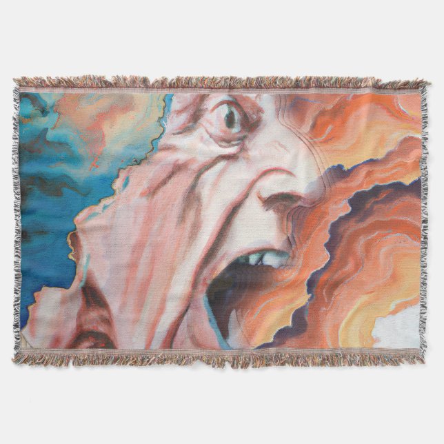 Panic Waves Oil Painting Throw Blanket (Front)