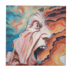 Panic Waves Oil Painting Tile