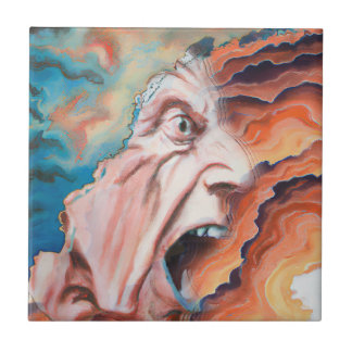 Panic Waves Oil Painting Tile