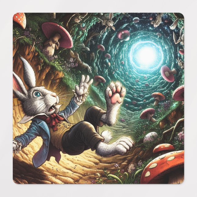 Panicked Bunny Falling Down The Rabbit Hole (Design 1)