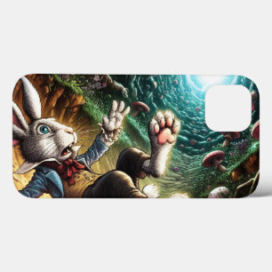 Panicked Bunny Falling Down The Rabbit Hole iPhone 13 Case
