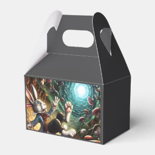 Panicked Bunny Falling Down The Rabbit Hole Favour Box